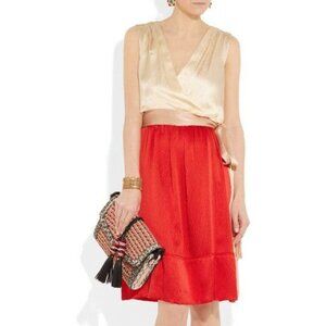 Tory Burch Darya Colorblock Silk A-Line Dress
